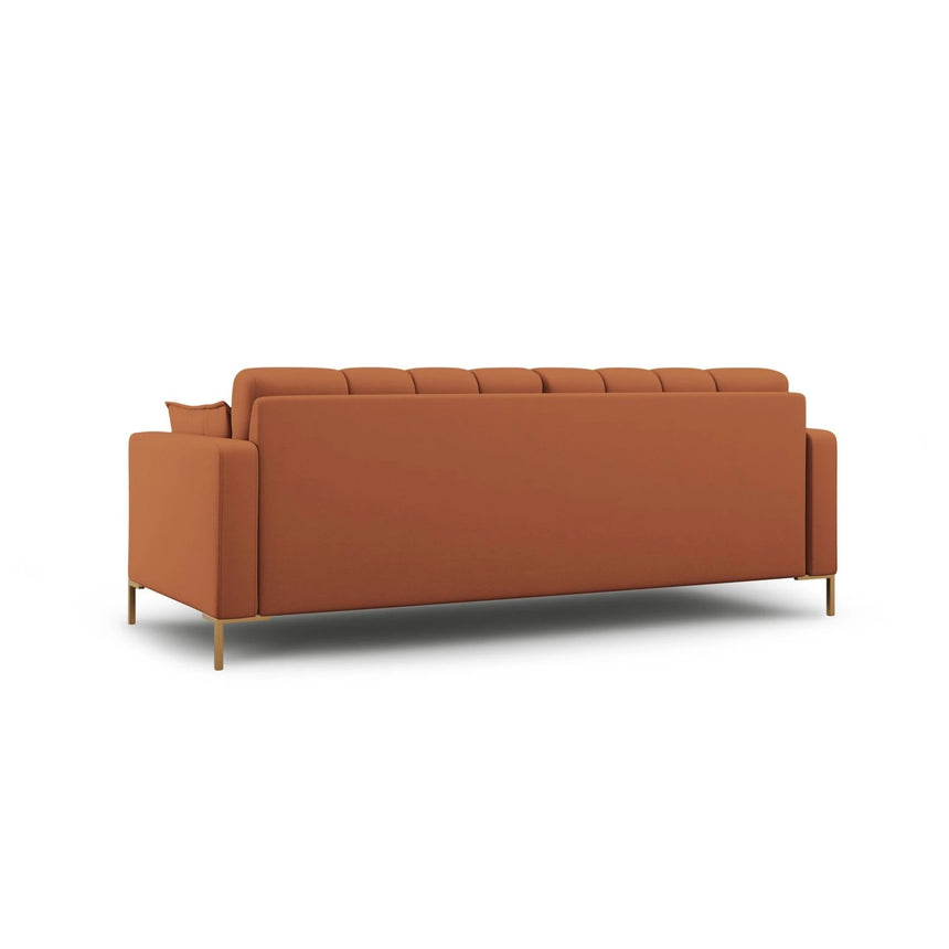 Mamaia 4-Sitzer Sofa, Beine Goldmetall, mit Bezug aus Strukturierter Stoff (Nev52) in Ziegel, 217x96 cm – Bild 4