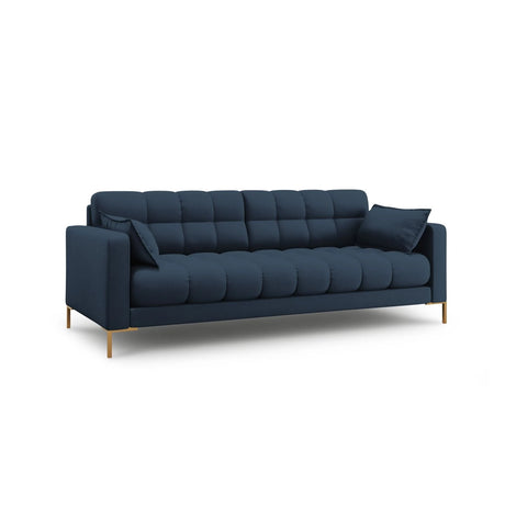 Mamaia 4-Sitzer Sofa, Beine Goldmetall, mit Bezug aus Strukturierter Stoff (Nev77) in Blau, 217x96 cm – Bild 3