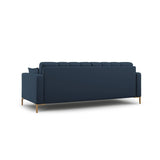 Mamaia 4-Sitzer Sofa, Beine Goldmetall, mit Bezug aus Strukturierter Stoff (Nev77) in Blau, 217x96 cm – Bild 4