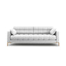 Mamaia 4-Sitzer Sofa, Beine Goldmetall, mit Bezug aus Strukturierter Stoff (Nev80) in Hellgrau, 217x96 cm – Bild 1