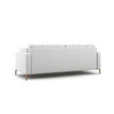 Mamaia 4-Sitzer Sofa, Beine Goldmetall, mit Bezug aus Strukturierter Stoff (Nev80) in Hellgrau, 217x96 cm – Bild 4