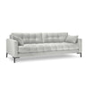 Mamaia 4-Sitzer Sofa, Metallbeine Schwarz, mit Bezug aus Samt (Blu03) in Silber, 217x96 cm – Bild 1