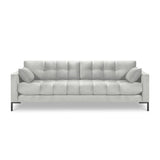 Mamaia 4-Sitzer Sofa, Metallbeine Schwarz, mit Bezug aus Samt (Blu03) in Silber, 217x96 cm – Bild 4