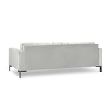 Mamaia 4-Sitzer Sofa, Metallbeine Schwarz, mit Bezug aus Samt (Blu03) in Silber, 217x96 cm – Bild 5