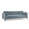 Mamaia 4-Sitzer Sofa, Metallbeine Schwarz, mit Bezug aus Samt (Blu06) in Hellblau, 217x96 cm – Bild 1