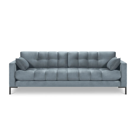 Mamaia 4-Sitzer Sofa, Metallbeine Schwarz, mit Bezug aus Samt (Blu06) in Hellblau, 217x96 cm – Bild 4