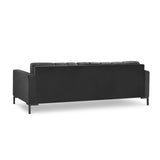 Mamaia 4-Sitzer Sofa, Metallbeine Schwarz, mit Bezug aus Samt (Blu18) in Dunkelgrau, 217x96 cm – Bild 5