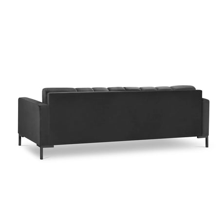 Mamaia 4-Sitzer Sofa, Metallbeine Schwarz, mit Bezug aus Samt (Blu18) in Dunkelgrau, 217x96 cm – Bild 5