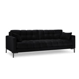 Mamaia 4-Sitzer Sofa, Metallbeine Schwarz, mit Bezug aus Samt (Blu19) in Schwarz, 217x96 cm – Bild 1