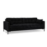 Mamaia 4-Sitzer Sofa, Metallbeine Schwarz, mit Bezug aus Samt (Blu19) in Schwarz, 217x96 cm – Bild 1