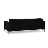 Mamaia 4-Sitzer Sofa, Metallbeine Schwarz, mit Bezug aus Samt (Blu19) in Schwarz, 217x96 cm – Bild 5