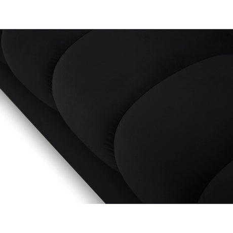 Mamaia 4-Sitzer Sofa, Metallbeine Schwarz, mit Bezug aus Samt (Blu19) in Schwarz, 217x96 cm – Bild 6