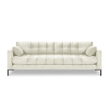 Mamaia 4-Sitzer Sofa, Metallbeine Schwarz, mit Bezug aus Samt (Blu22) in Leichtes Beige, 217x96 cm – Bild 4