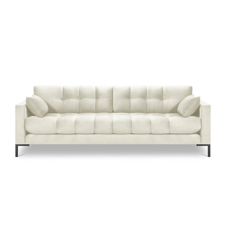 Mamaia 4-Sitzer Sofa, Metallbeine Schwarz, mit Bezug aus Samt (Blu22) in Leichtes Beige, 217x96 cm – Bild 4