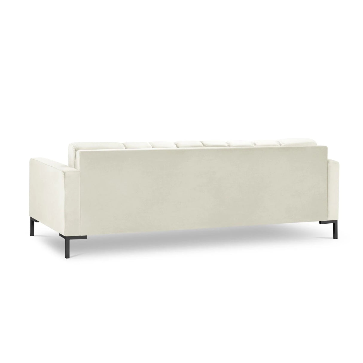 Mamaia 4-Sitzer Sofa, Metallbeine Schwarz, mit Bezug aus Samt (Blu22) in Leichtes Beige, 217x96 cm – Bild 5