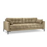 Mamaia 4-Sitzer Sofa, Metallbeine Schwarz, mit Bezug aus Samt (Blu28) in Beige, 217x96 cm – Bild 1