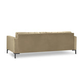 Mamaia 4-Sitzer Sofa, Metallbeine Schwarz, mit Bezug aus Samt (Blu28) in Beige, 217x96 cm – Bild 5