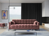 Mamaia 4-Sitzer Sofa, Metallbeine Schwarz, mit Bezug aus Samt (Blu52) in Rosa, 217x96 cm – Bild 2