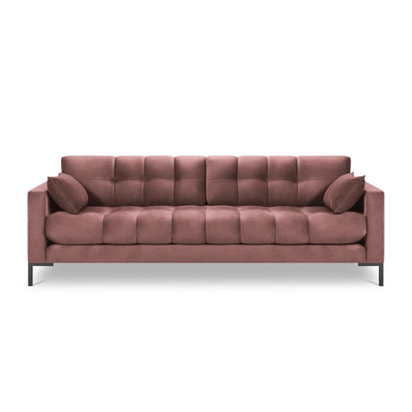 Mamaia 4-Sitzer Sofa, Metallbeine Schwarz, mit Bezug aus Samt (Blu52) in Rosa, 217x96 cm – Bild 4