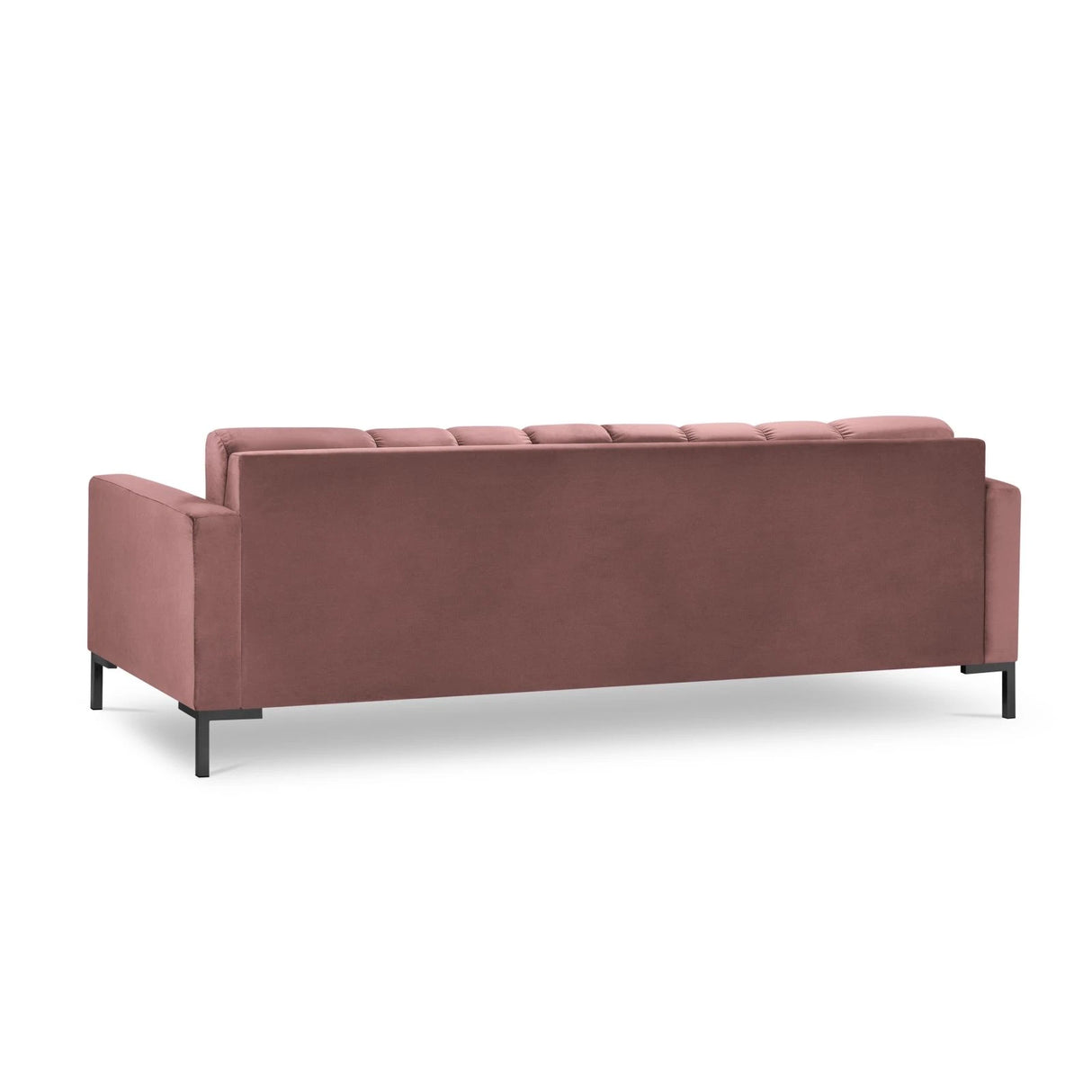 Mamaia 4-Sitzer Sofa, Metallbeine Schwarz, mit Bezug aus Samt (Blu52) in Rosa, 217x96 cm – Bild 5