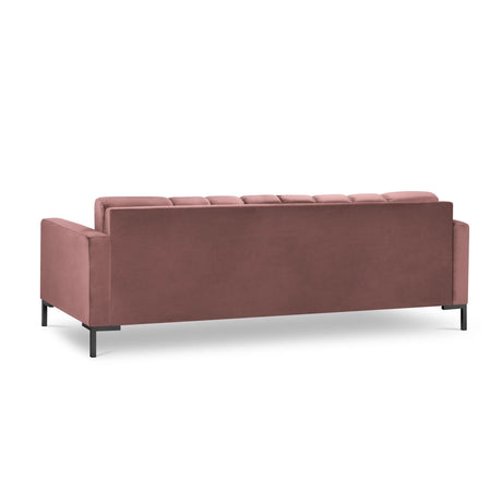 Mamaia 4-Sitzer Sofa, Metallbeine Schwarz, mit Bezug aus Samt (Blu52) in Rosa, 217x96 cm – Bild 5