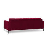 Mamaia 4-Sitzer Sofa, Metallbeine Schwarz, mit Bezug aus Samt (Blu59) in Rot, 217x96 cm – Bild 5