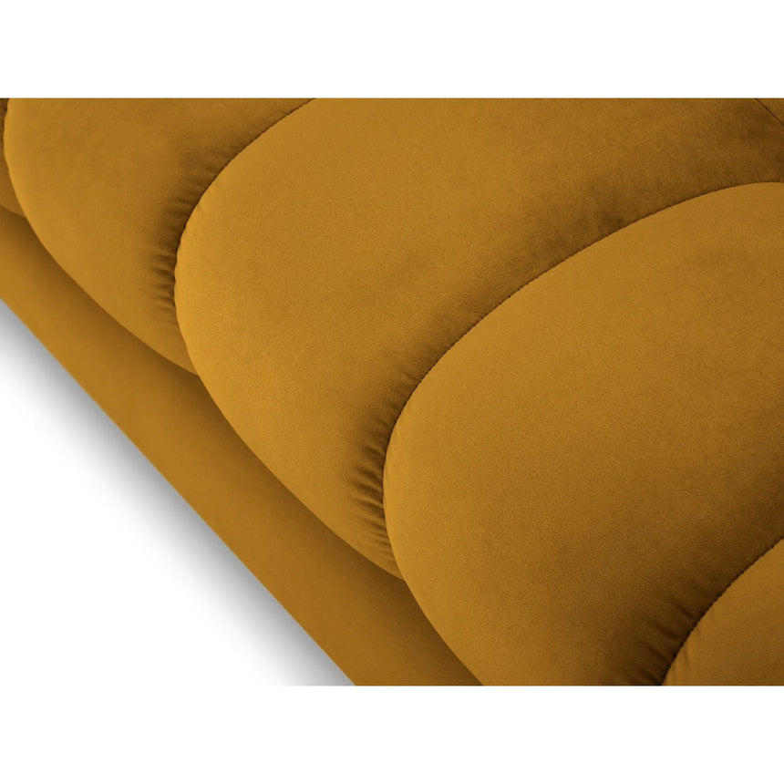 Mamaia 4-Sitzer Sofa, Metallbeine Schwarz, mit Bezug aus Samt (Blu68) in Gelb, 217x96 cm – Bild 6