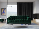 Mamaia 4-Sitzer Sofa, Metallbeine Schwarz, mit Bezug aus Samt (Blu78) in Flaschengrün, 217x96 cm – Bild 2