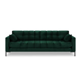 Mamaia 4-Sitzer Sofa, Metallbeine Schwarz, mit Bezug aus Samt (Blu78) in Flaschengrün, 217x96 cm – Bild 4