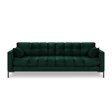 Mamaia 4-Sitzer Sofa, Metallbeine Schwarz, mit Bezug aus Samt (Blu78) in Flaschengrün, 217x96 cm – Bild 4