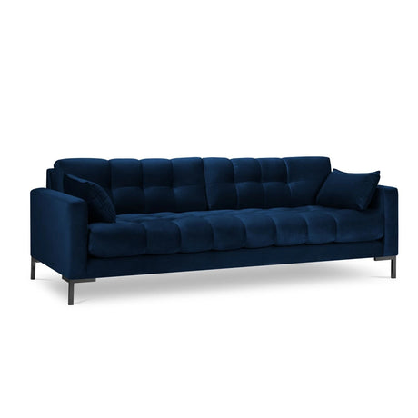 Mamaia 4-Sitzer Sofa, Metallbeine Schwarz, mit Bezug aus Samt (Blu86) in Königsblau, 217x96 cm – Bild 1