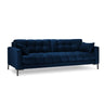 Mamaia 4-Sitzer Sofa, Metallbeine Schwarz, mit Bezug aus Samt (Blu86) in Königsblau, 217x96 cm – Bild 1