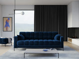 Mamaia 4-Sitzer Sofa, Metallbeine Schwarz, mit Bezug aus Samt (Blu86) in Königsblau, 217x96 cm – Bild 2