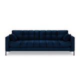 Mamaia 4-Sitzer Sofa, Metallbeine Schwarz, mit Bezug aus Samt (Blu86) in Königsblau, 217x96 cm – Bild 4