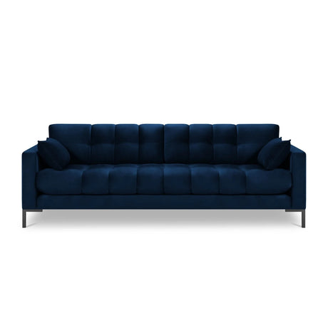 Mamaia 4-Sitzer Sofa, Metallbeine Schwarz, mit Bezug aus Samt (Blu86) in Königsblau, 217x96 cm – Bild 4