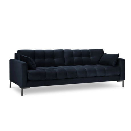 Mamaia 4-Sitzer Sofa, Metallbeine Schwarz, mit Bezug aus Samt (Blu89) in Dunkelblau, 217x96 cm – Bild 1