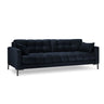 Mamaia 4-Sitzer Sofa, Metallbeine Schwarz, mit Bezug aus Samt (Blu89) in Dunkelblau, 217x96 cm – Bild 1