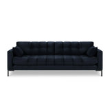 Mamaia 4-Sitzer Sofa, Metallbeine Schwarz, mit Bezug aus Samt (Blu89) in Dunkelblau, 217x96 cm – Bild 4