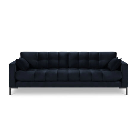 Mamaia 4-Sitzer Sofa, Metallbeine Schwarz, mit Bezug aus Samt (Blu89) in Dunkelblau, 217x96 cm – Bild 4