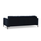 Mamaia 4-Sitzer Sofa, Metallbeine Schwarz, mit Bezug aus Samt (Blu89) in Dunkelblau, 217x96 cm – Bild 5