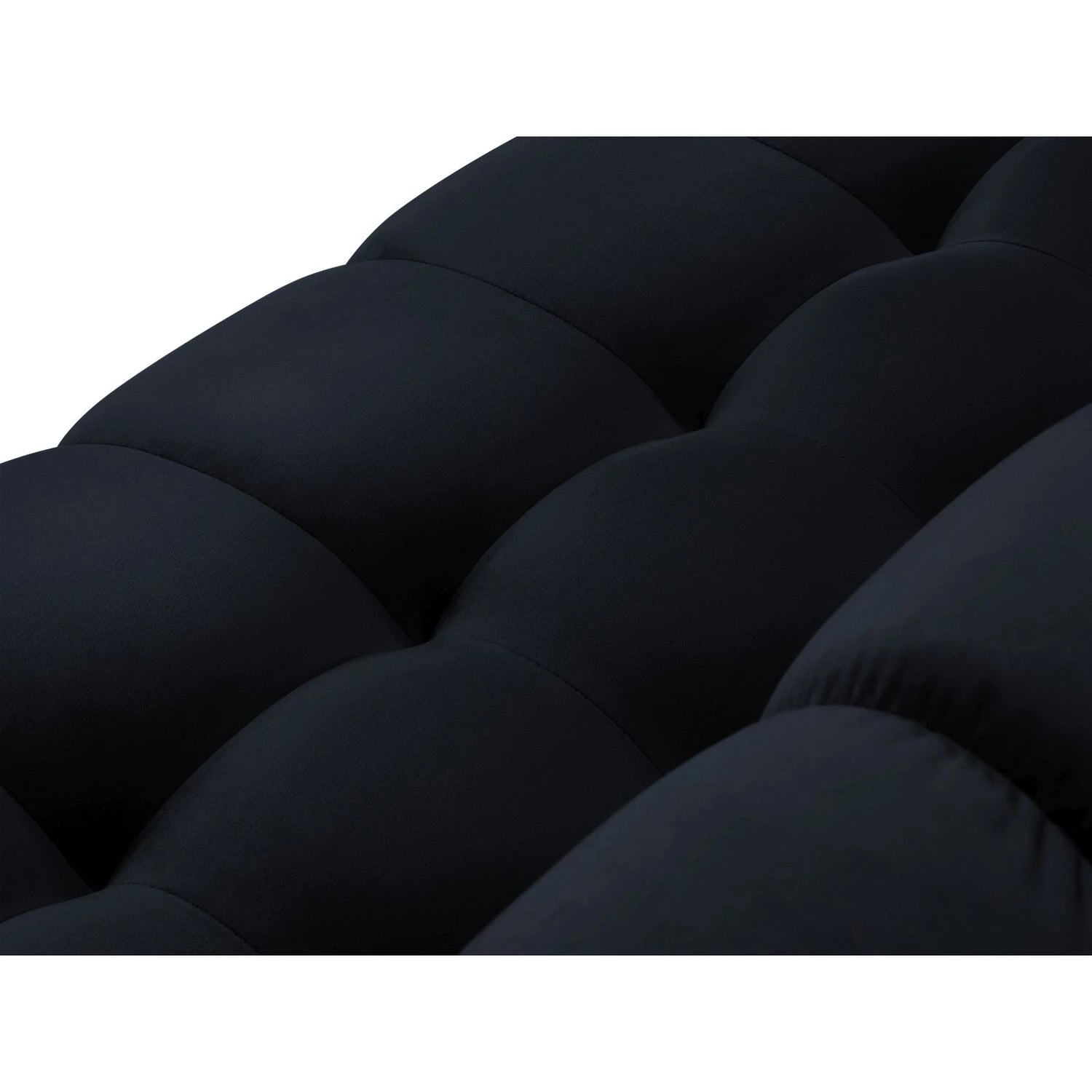 Mamaia 4-Sitzer Sofa, Metallbeine Schwarz, mit Bezug aus Samt (Blu89) in Dunkelblau, 217x96 cm – Bild 8