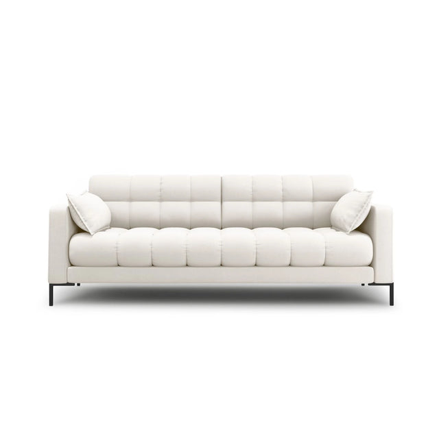 Mamaia 4-Sitzer Sofa, Metallbeine Schwarz, mit Bezug aus Samt oder Strukturstoff, 217x96 cm – Bild 1