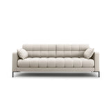 Mamaia 4-Sitzer Sofa, Metallbeine Schwarz, mit Bezug aus Strukturierter Stoff (Nev04) in Beige, 217x96 cm – Bild 1