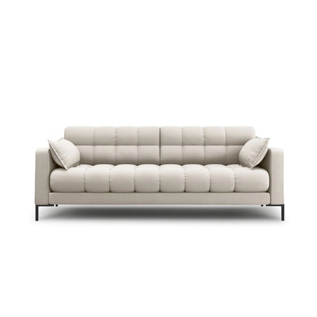 Mamaia 4-Sitzer Sofa, Metallbeine Schwarz, mit Bezug aus Strukturierter Stoff (Nev04) in Beige, 217x96 cm – Bild 1