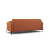 Mamaia 4-Sitzer Sofa, Metallbeine Schwarz, mit Bezug aus Strukturierter Stoff (Nev52) in Ziegel, 217x96 cm – Bild 4