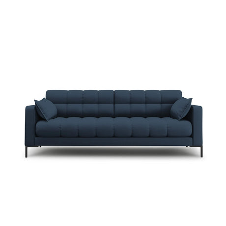 Mamaia 4-Sitzer Sofa, Metallbeine Schwarz, mit Bezug aus Strukturierter Stoff (Nev77) in Blau, 217x96 cm – Bild 1