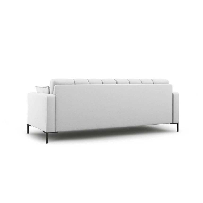 Mamaia 4-Sitzer Sofa, Metallbeine Schwarz, mit Bezug aus Strukturierter Stoff (Nev80) in Hellgrau, 217x96 cm – Bild 4