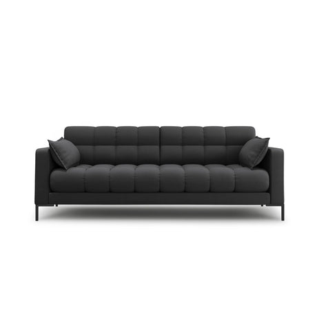 Mamaia 4-Sitzer Sofa, Metallbeine Schwarz, mit Bezug aus Strukturierter Stoff (Nev97) in Dunkelgrau, 217x96 cm – Bild 1