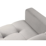Mamaia 5-Sitzer Ecksofa symmetrisch, Beine Goldmetall, mit Bezug aus Samt (Blu03) in Silber, 256x256 cm – Bild 6