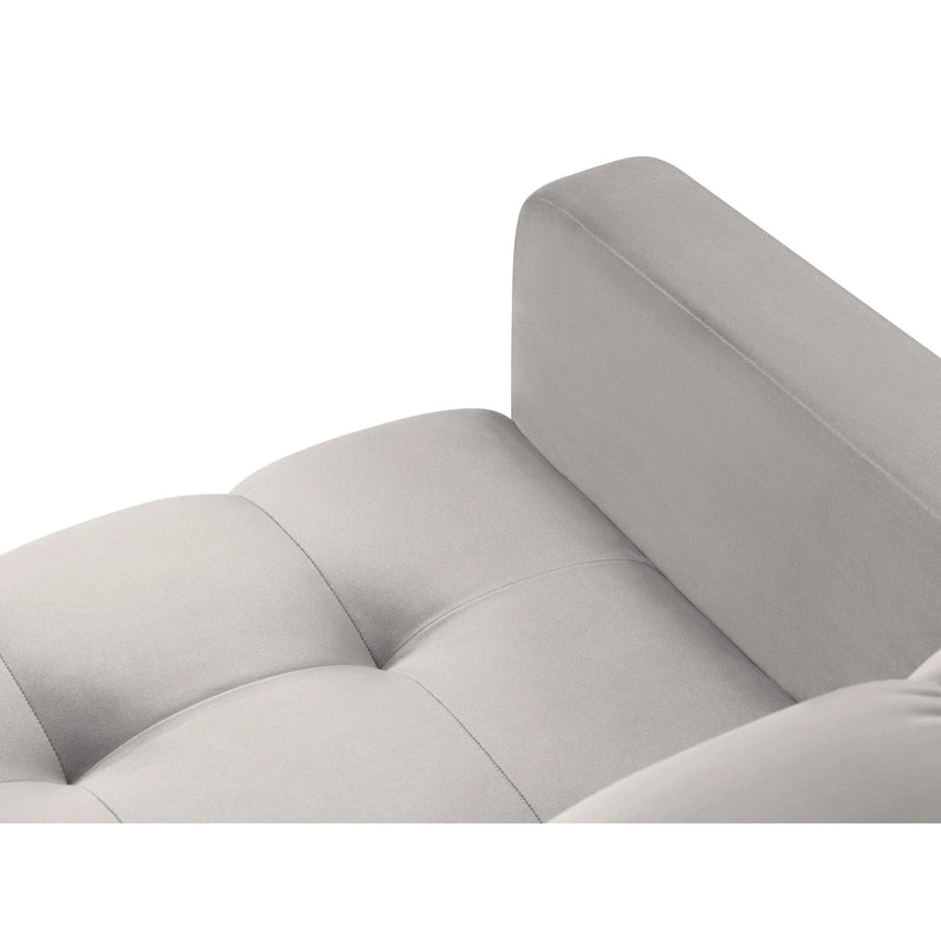 Mamaia 5-Sitzer Ecksofa symmetrisch, Beine Goldmetall, mit Bezug aus Samt (Blu03) in Silber, 256x256 cm – Bild 6